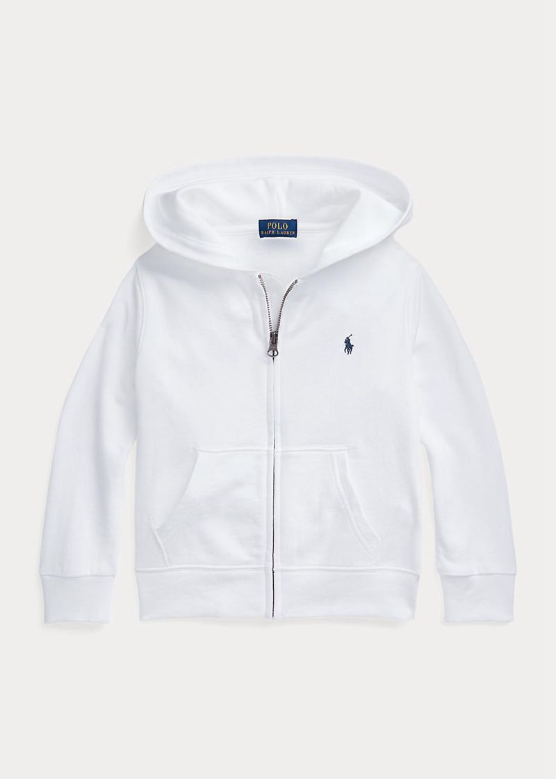 Bluza Z Kapturem Ralph Lauren Chłopięce Białe 1.5-6 Lata Spa Terry Full-Zip 893041-DHA